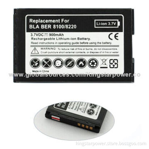 Mobile Phone Battery for Blackberry 8100/8220, Li-ion, 3.7V/1,000mAh or OEM Capacity